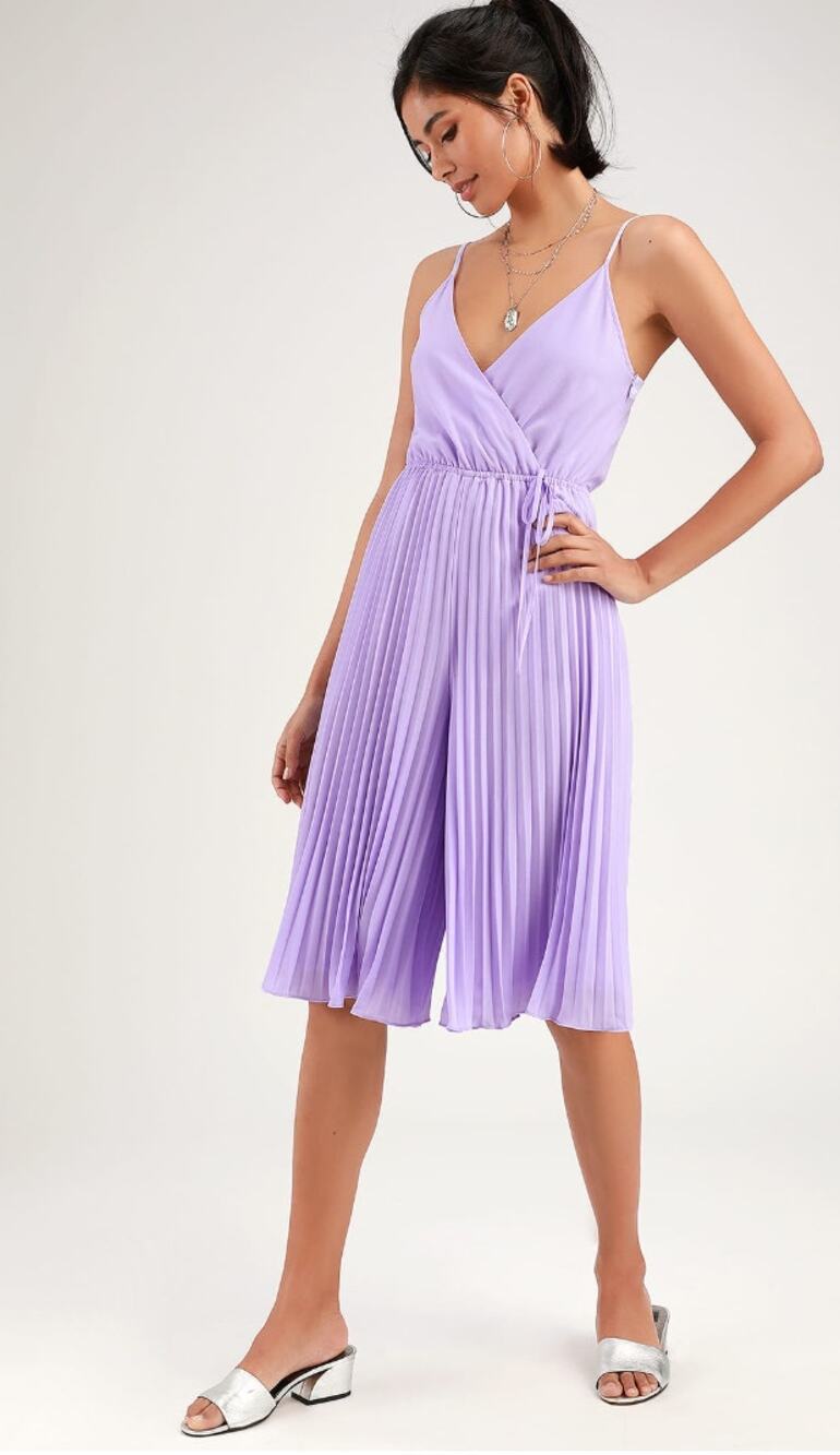 ALI + JAY Be Mine Lavender Sleeveless Culotte Jumpsuit // XS